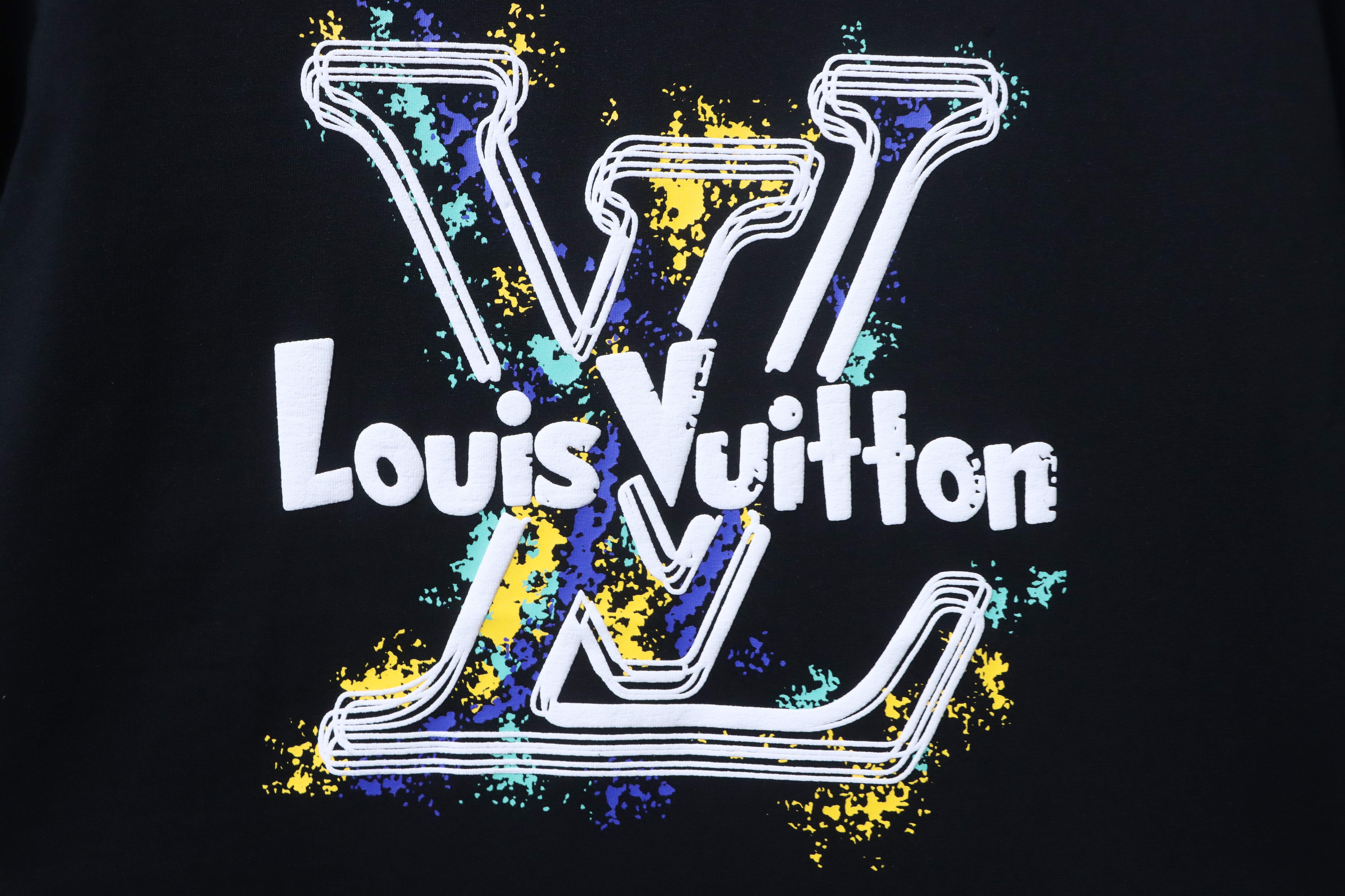 LOUIS VUITTON Graffiti Print Logo Short Sleeve T-Shirt Style 2
