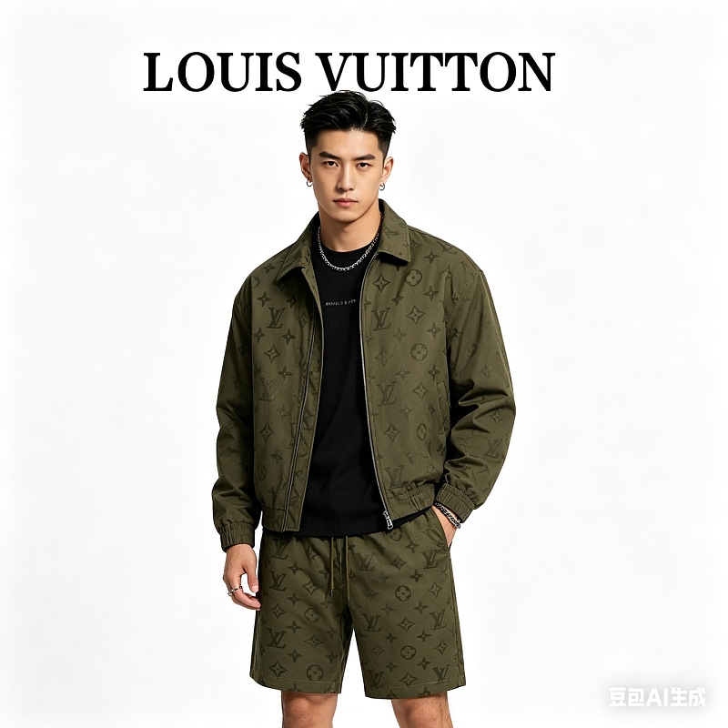 LOUIS VUITTON Green Shorts