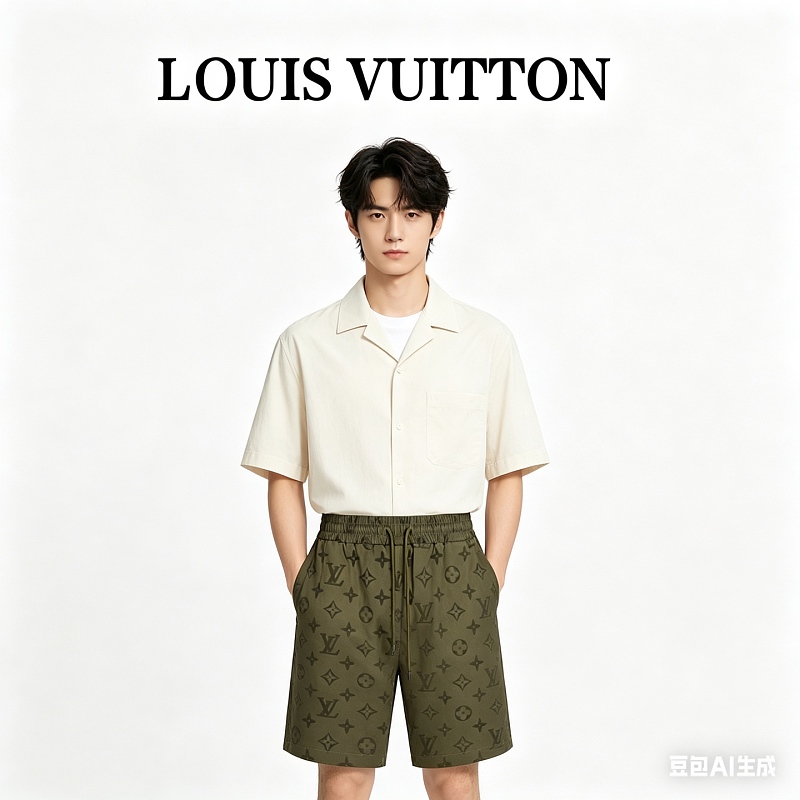 LOUIS VUITTON Green Shorts