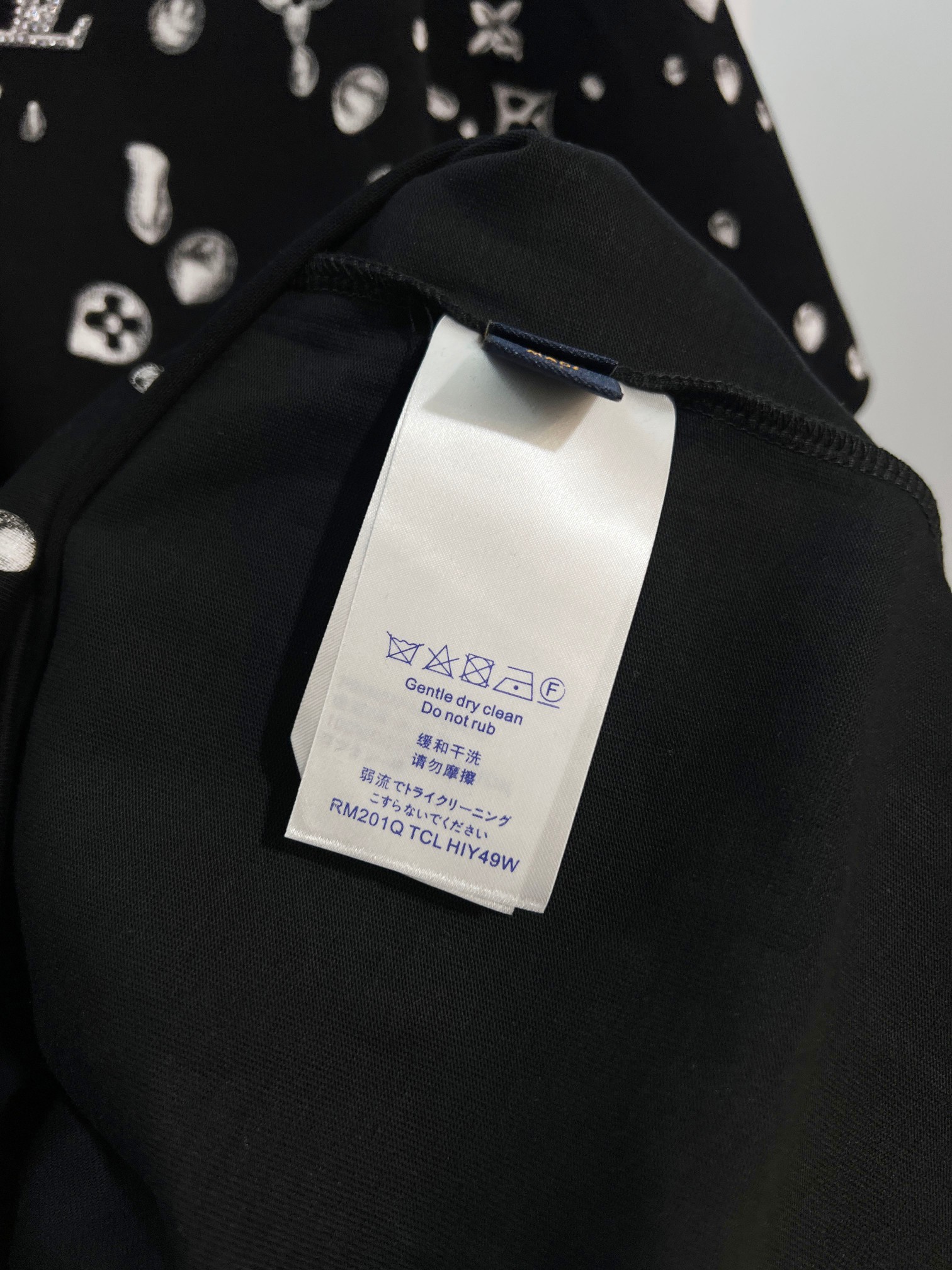 LOUIS VUITTON High Quality 320g Crew Neck Black White Short Sleeve T-Shirt Style 1