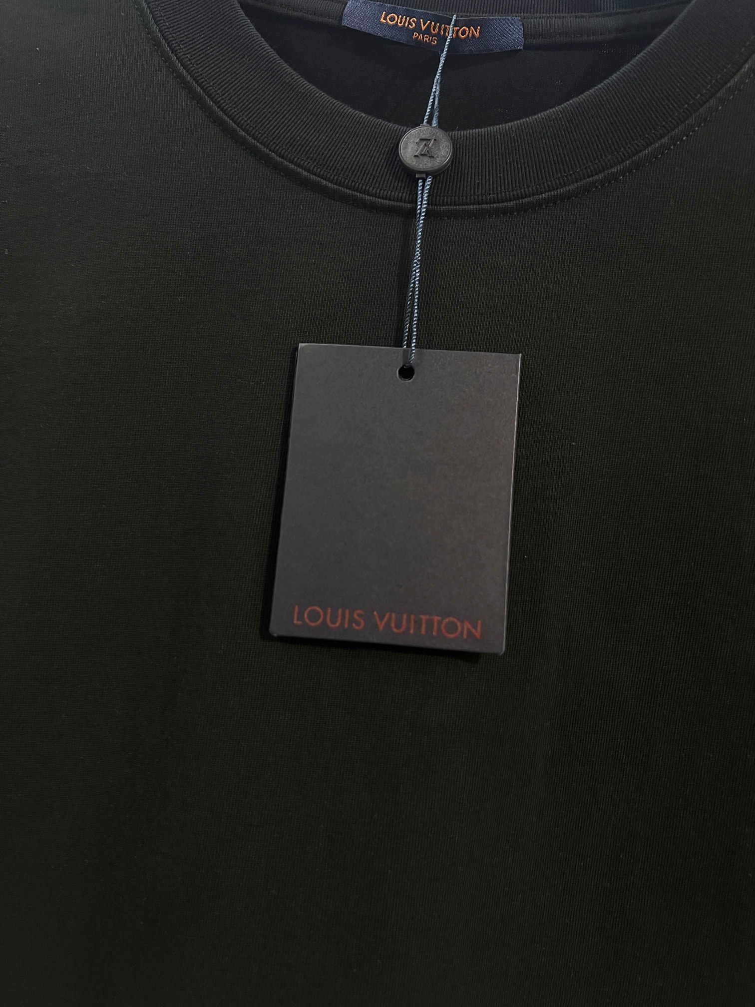LOUIS VUITTON High Quality 320g Crew Neck Black White Short Sleeve T-Shirt Style 3