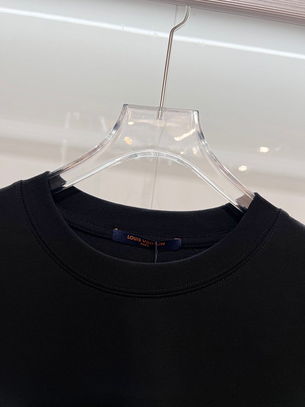 LOUIS VUITTON High Quality 320g Crew Neck Black White Short Sleeve T-Shirt Style 4