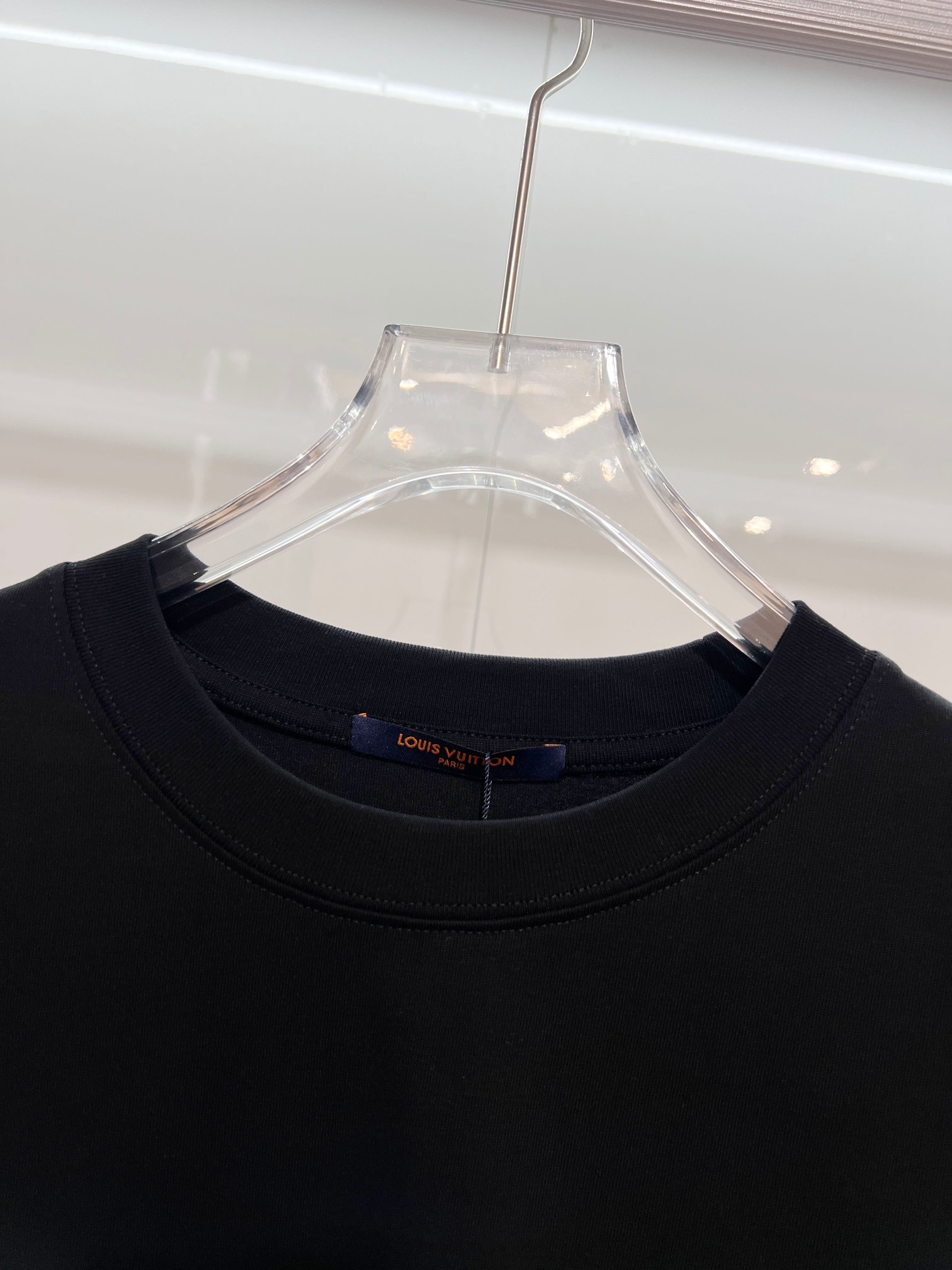 LOUIS VUITTON High Quality 320g Crew Neck Black White Short Sleeve T-Shirt Style 4