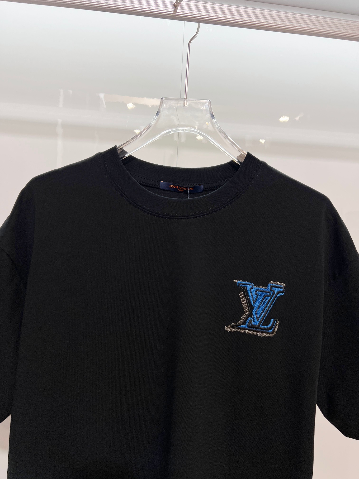 LOUIS VUITTON High Quality 320g Crew Neck Black White Short Sleeve T-Shirt Style 4