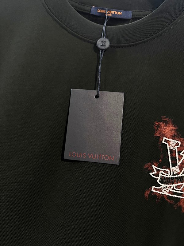 LOUIS VUITTON High Quality 320g Crew Neck Short Sleeve T-Shirt Style 10