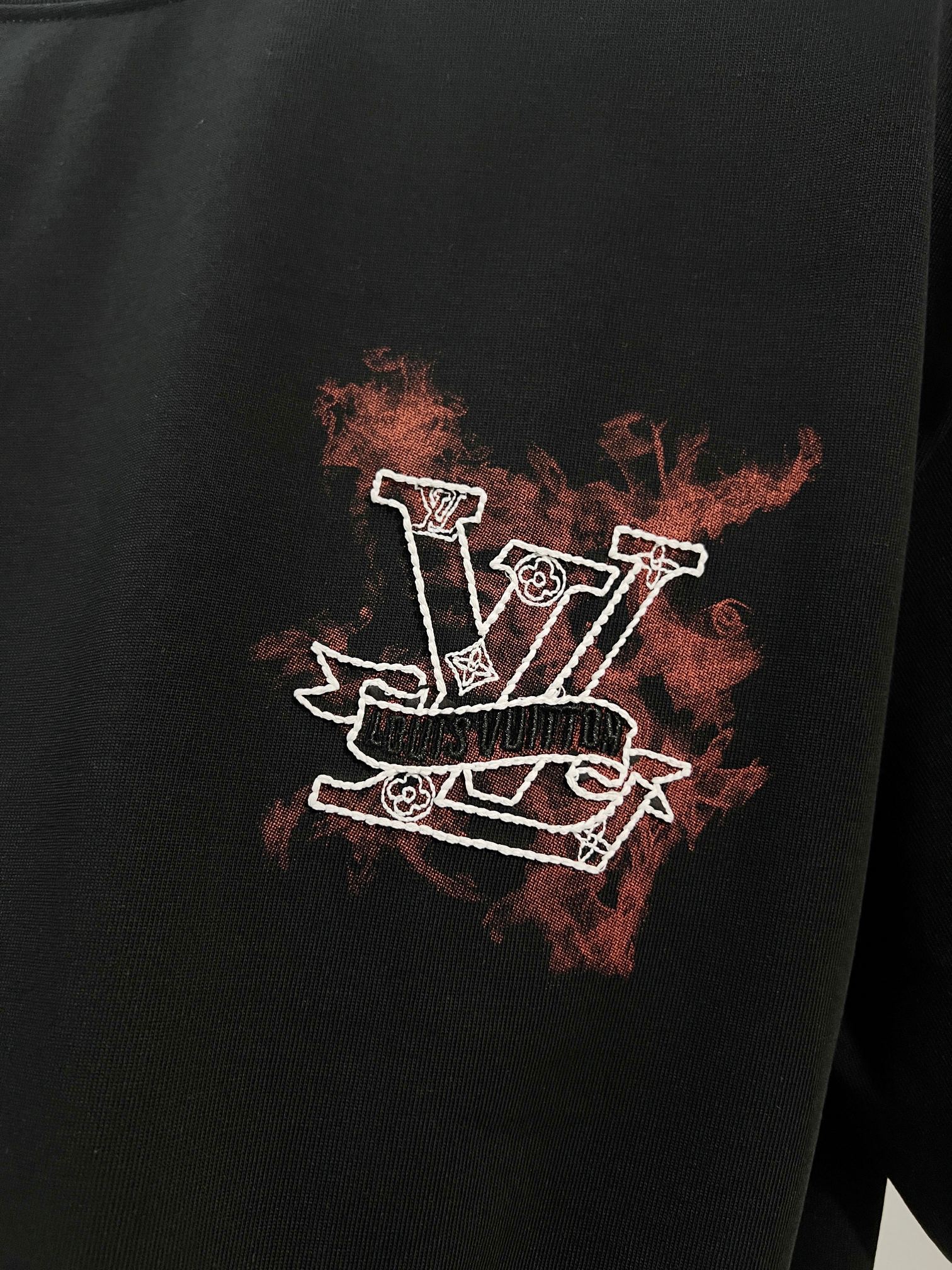 LOUIS VUITTON High Quality 320g Crew Neck Short Sleeve T-Shirt Style 10
