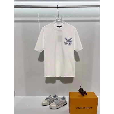 LOUIS VUITTON High Quality 320g Crew Neck Short Sleeve T-Shirt Style 11 01
