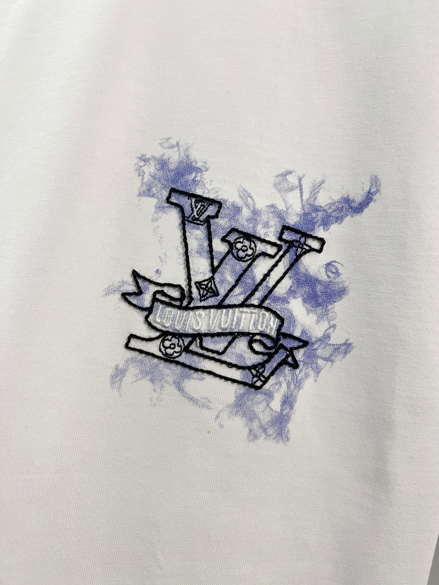 LOUIS VUITTON High Quality 320g Crew Neck Short Sleeve T-Shirt Style 11