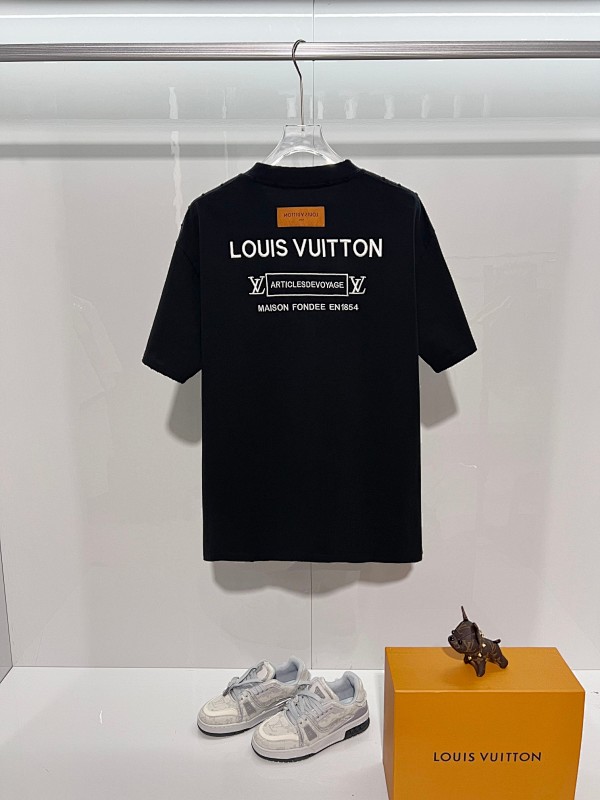 LOUIS VUITTON High Quality 320g Crew Neck Short Sleeve T-Shirt Style 12