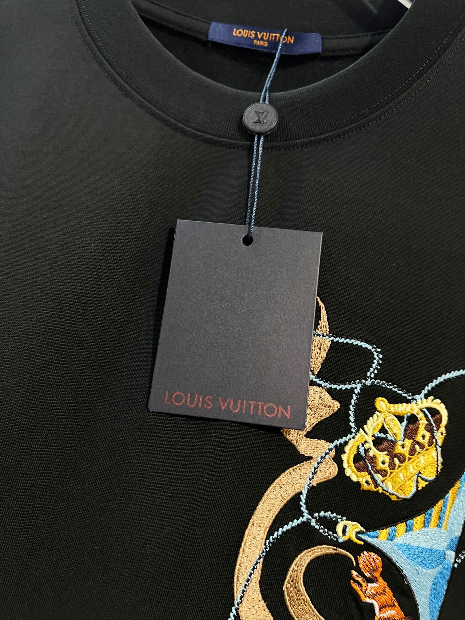 LOUIS VUITTON High Quality 320g Crew Neck Short Sleeve T-Shirt Style 13