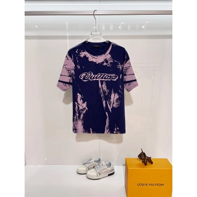 LOUIS VUITTON High Quality 320g Crew Neck Short Sleeve T-Shirt Style 14 01