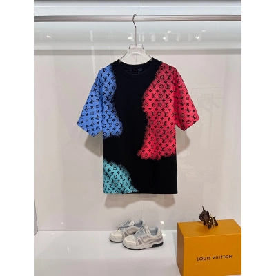 LOUIS VUITTON High Quality 320g Crew Neck Short Sleeve T-Shirt Style 17 01
