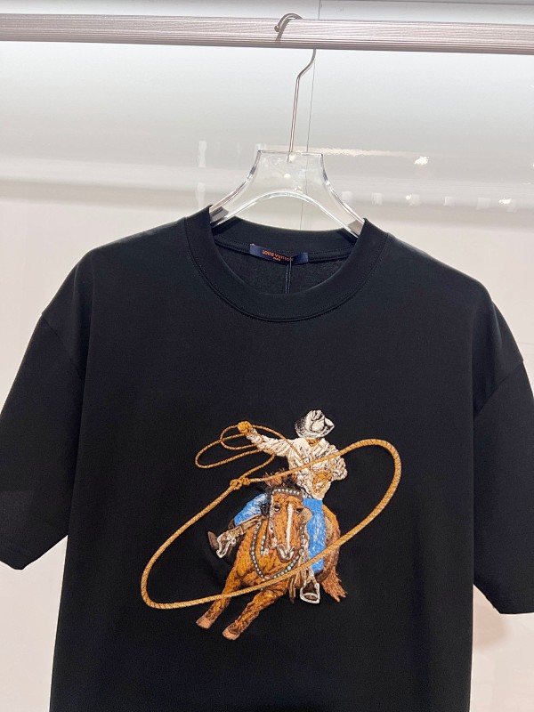 LOUIS VUITTON High Quality 320g Crew Neck Short Sleeve T-Shirt Style 1