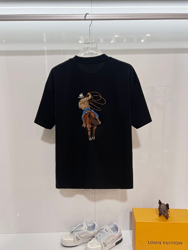LOUIS VUITTON High Quality 320g Crew Neck Short Sleeve T-Shirt Style 1
