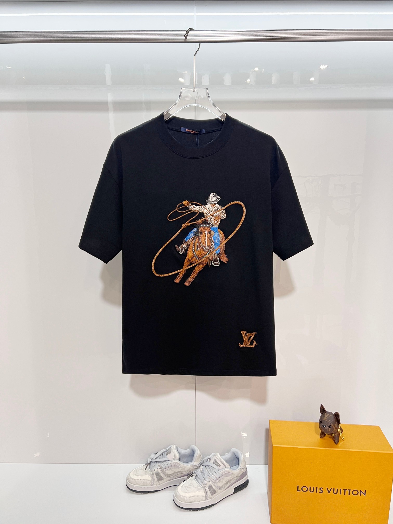 LOUIS VUITTON High Quality 320g Crew Neck Short Sleeve T-Shirt Style 1