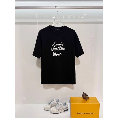 LOUIS VUITTON High Quality 320g Crew Neck Short Sleeve T-Shirt Style 20 01