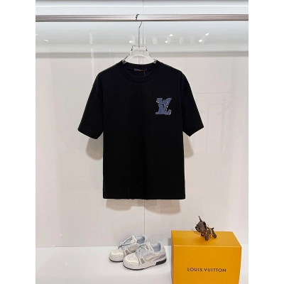 LOUIS VUITTON High Quality 320g Crew Neck Short Sleeve T-Shirt Style 21 01
