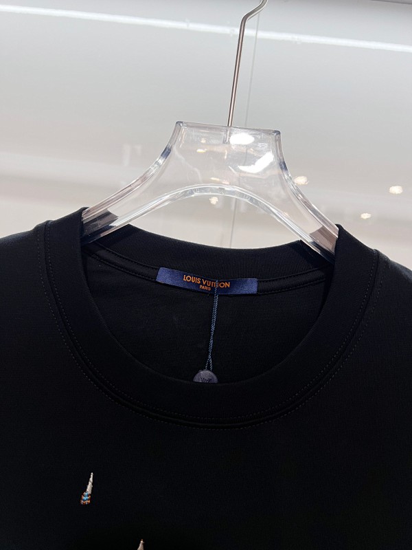 LOUIS VUITTON High Quality 320g Crew Neck Short Sleeve T-Shirt Style 3