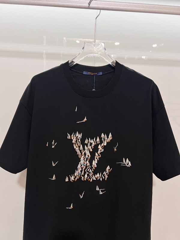 LOUIS VUITTON High Quality 320g Crew Neck Short Sleeve T-Shirt Style 3