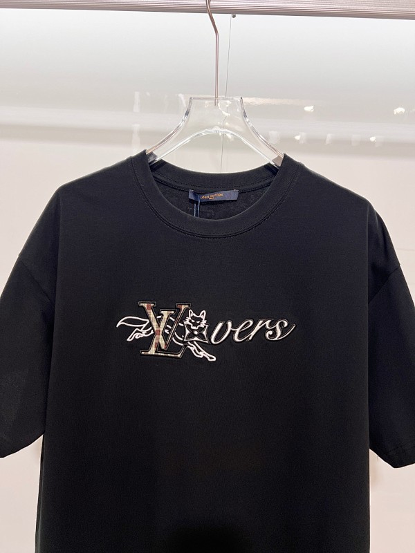 LOUIS VUITTON High Quality 320g Crew Neck Short Sleeve T-Shirt Style 4