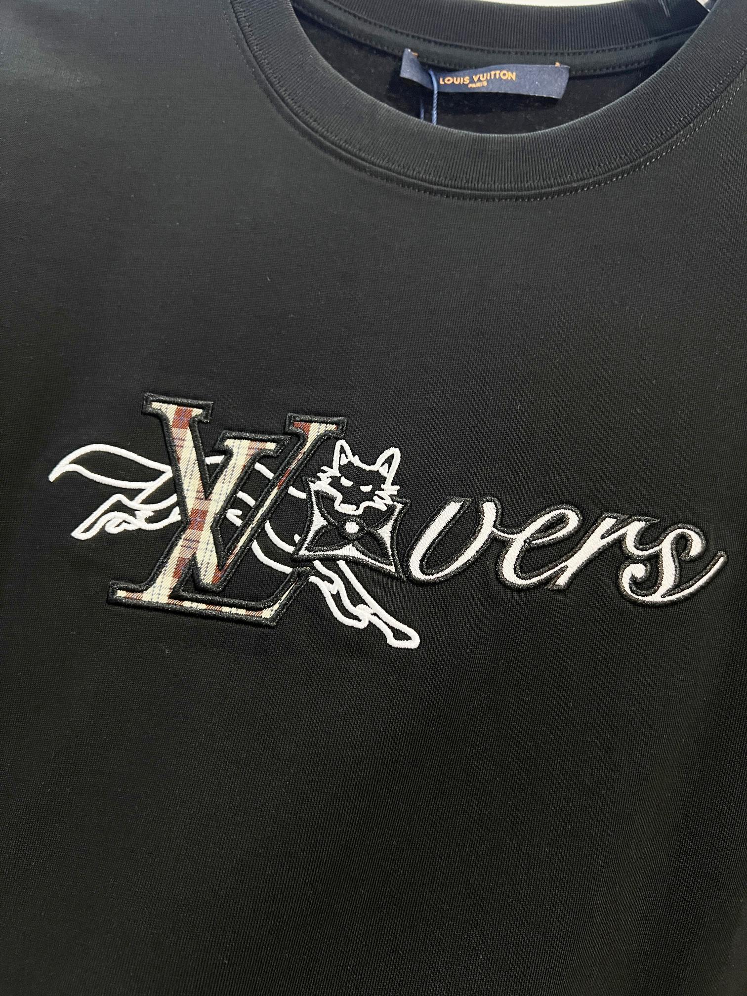 LOUIS VUITTON High Quality 320g Crew Neck Short Sleeve T-Shirt Style 4