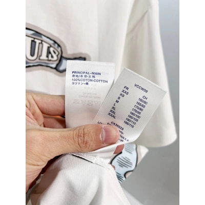 LOUIS VUITTON High Quality 320g Crew Neck White Short Sleeve T-Shirt 02