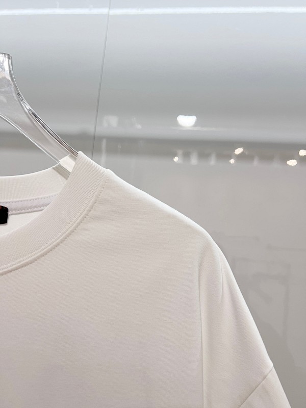 LOUIS VUITTON High Quality 320g Crew Neck White Short Sleeve T-Shirt