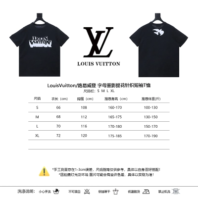 LOUIS VUITTON Letter Black Red Short Sleeve T-Shirt 02