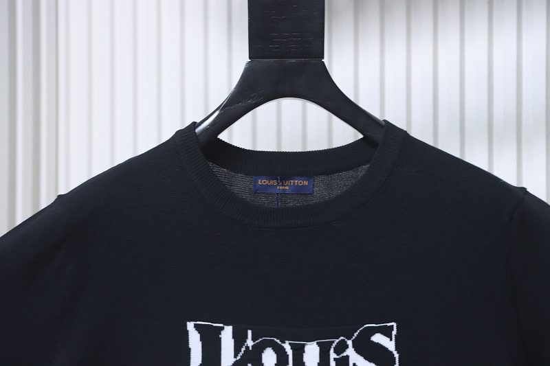 LOUIS VUITTON Letter Black Red Short Sleeve T-Shirt