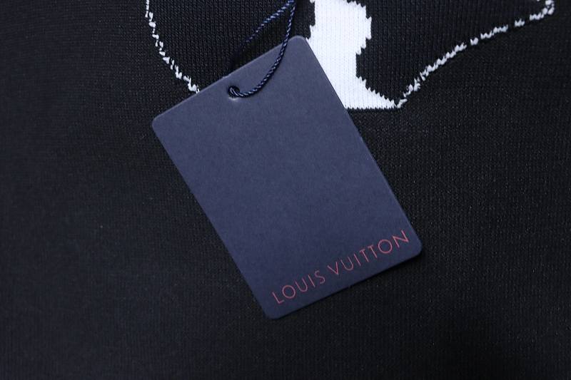 LOUIS VUITTON Letter Black Red Short Sleeve T-Shirt