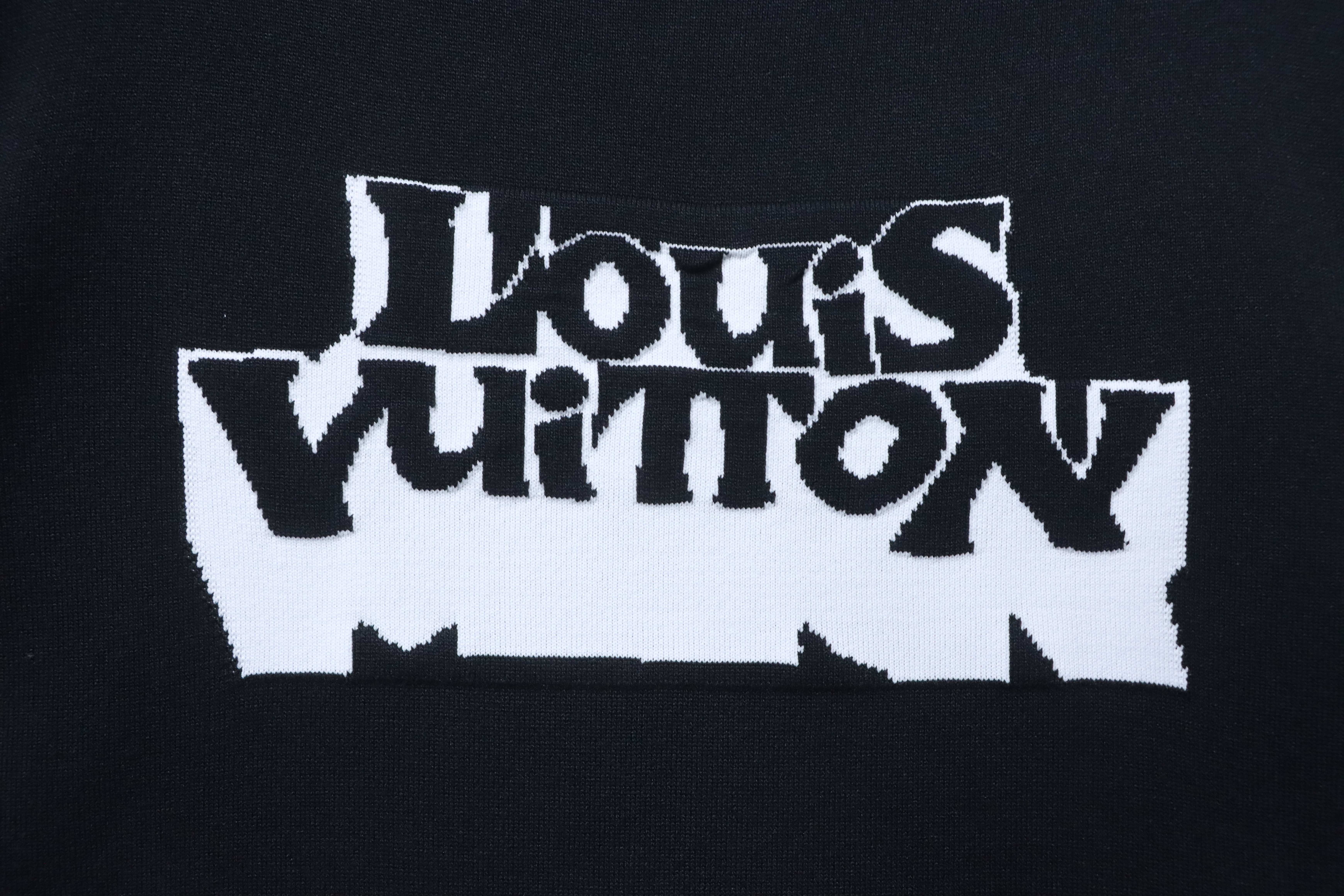 LOUIS VUITTON Letter Black Red Short Sleeve T-Shirt
