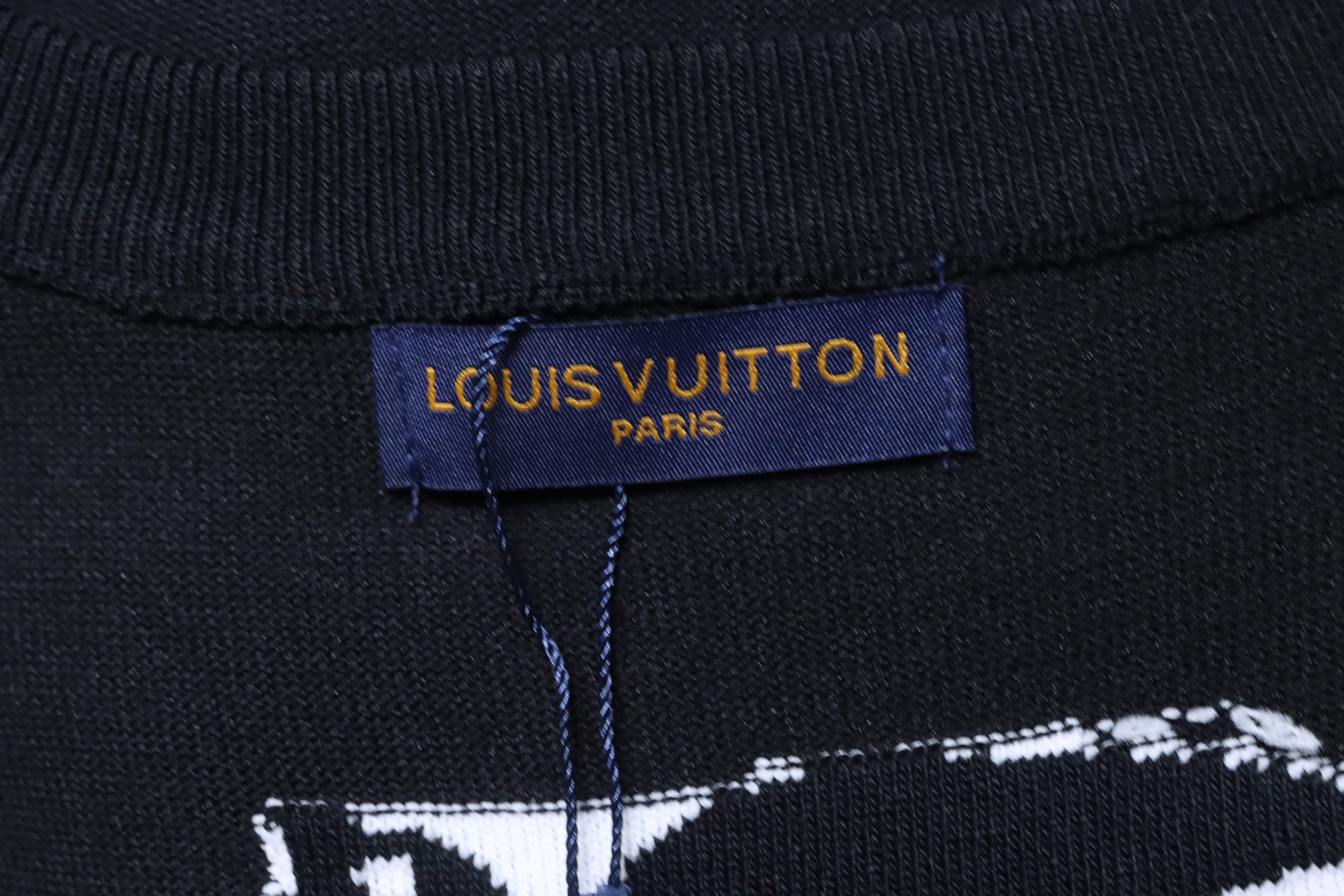 LOUIS VUITTON Letter Black Red Short Sleeve T-Shirt