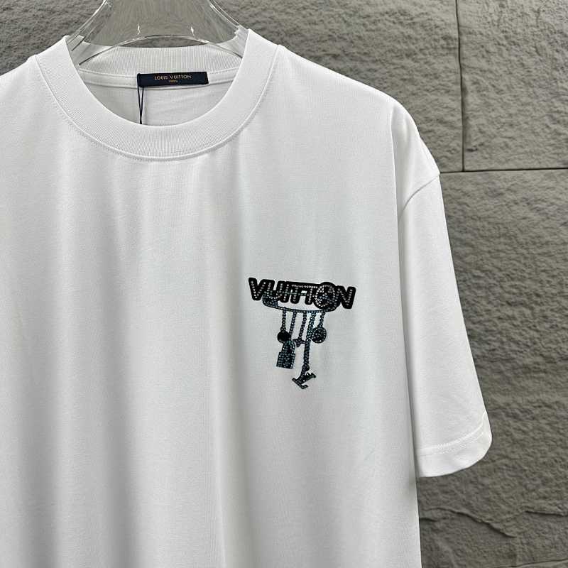 LOUIS VUITTON Letter Black Short Sleeve T-Shirt