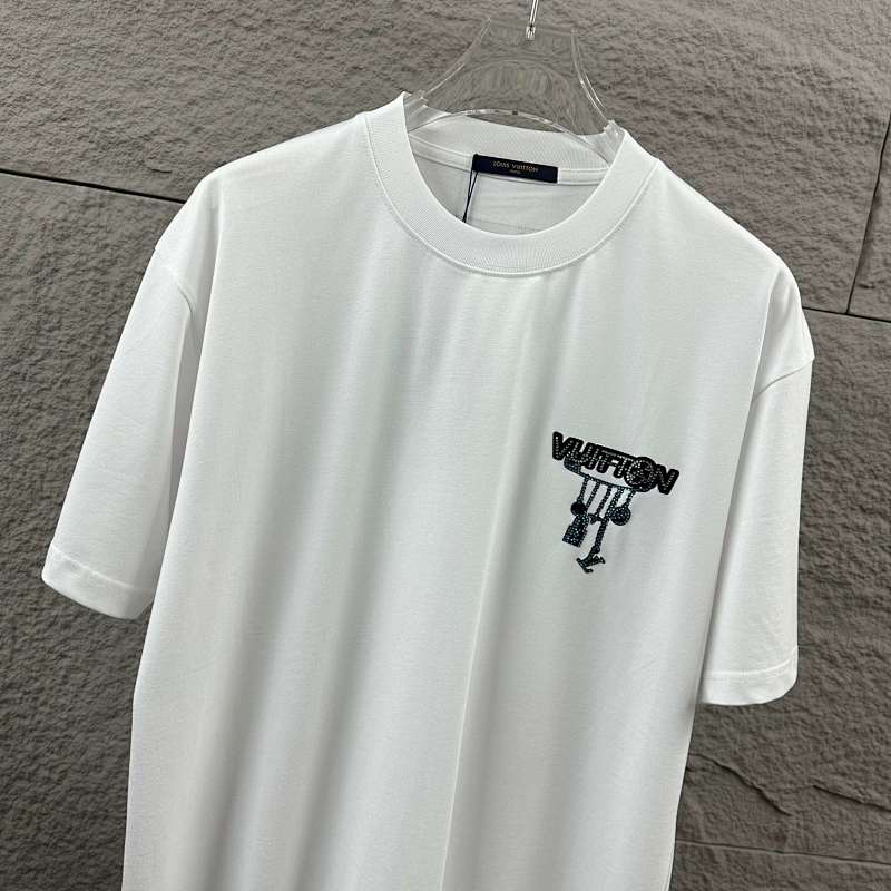 LOUIS VUITTON Letter Black Short Sleeve T-Shirt