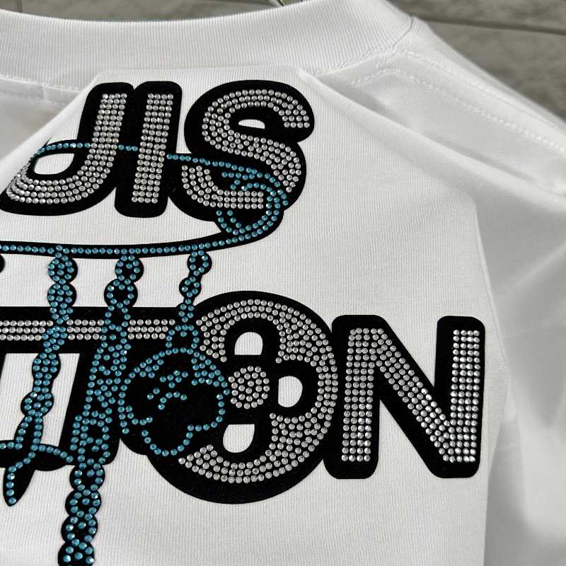 LOUIS VUITTON Letter Black Short Sleeve T-Shirt