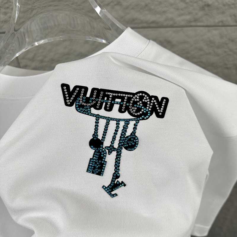 LOUIS VUITTON Letter Black Short Sleeve T-Shirt