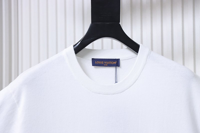 LOUIS VUITTON Letter Checkerboard Hem Short Sleeve T-Shirt