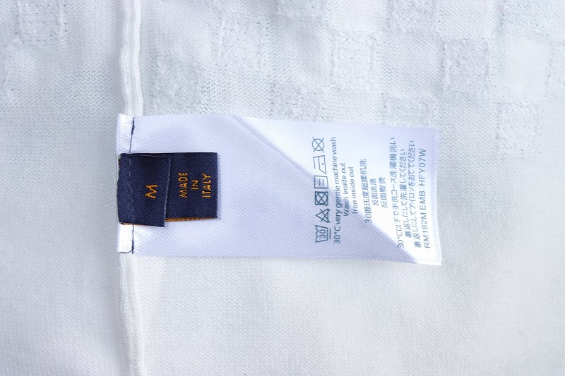 LOUIS VUITTON Letter Checkerboard Hem Short Sleeve T-Shirt