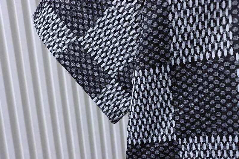 LOUIS VUITTON Letter Checkerboard Logo Black Short Sleeve T-Shirt