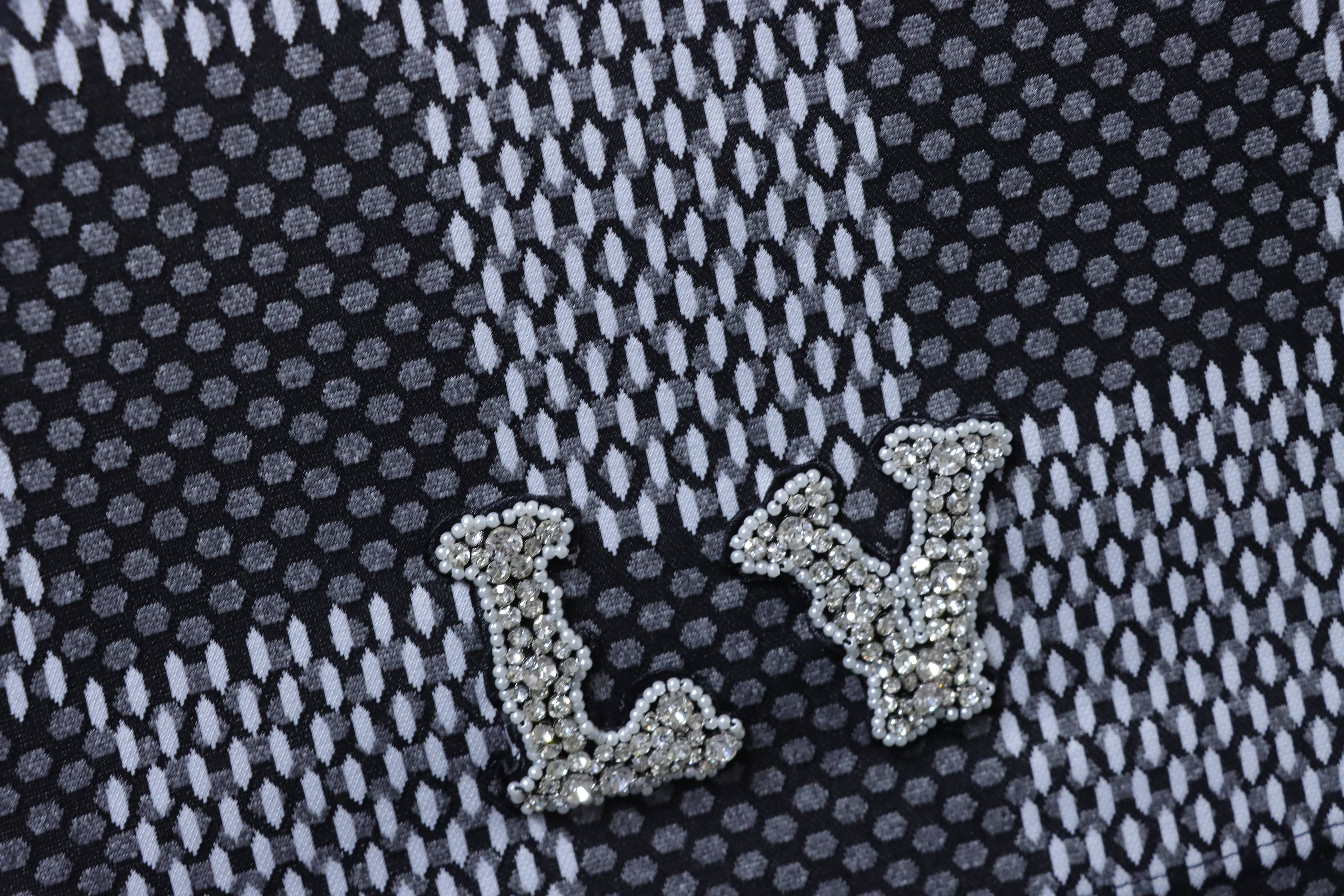 LOUIS VUITTON Letter Checkerboard Logo Black Shorts