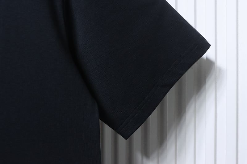 LOUIS VUITTON Letter Embroidery Black White Short Sleeve T-Shirt