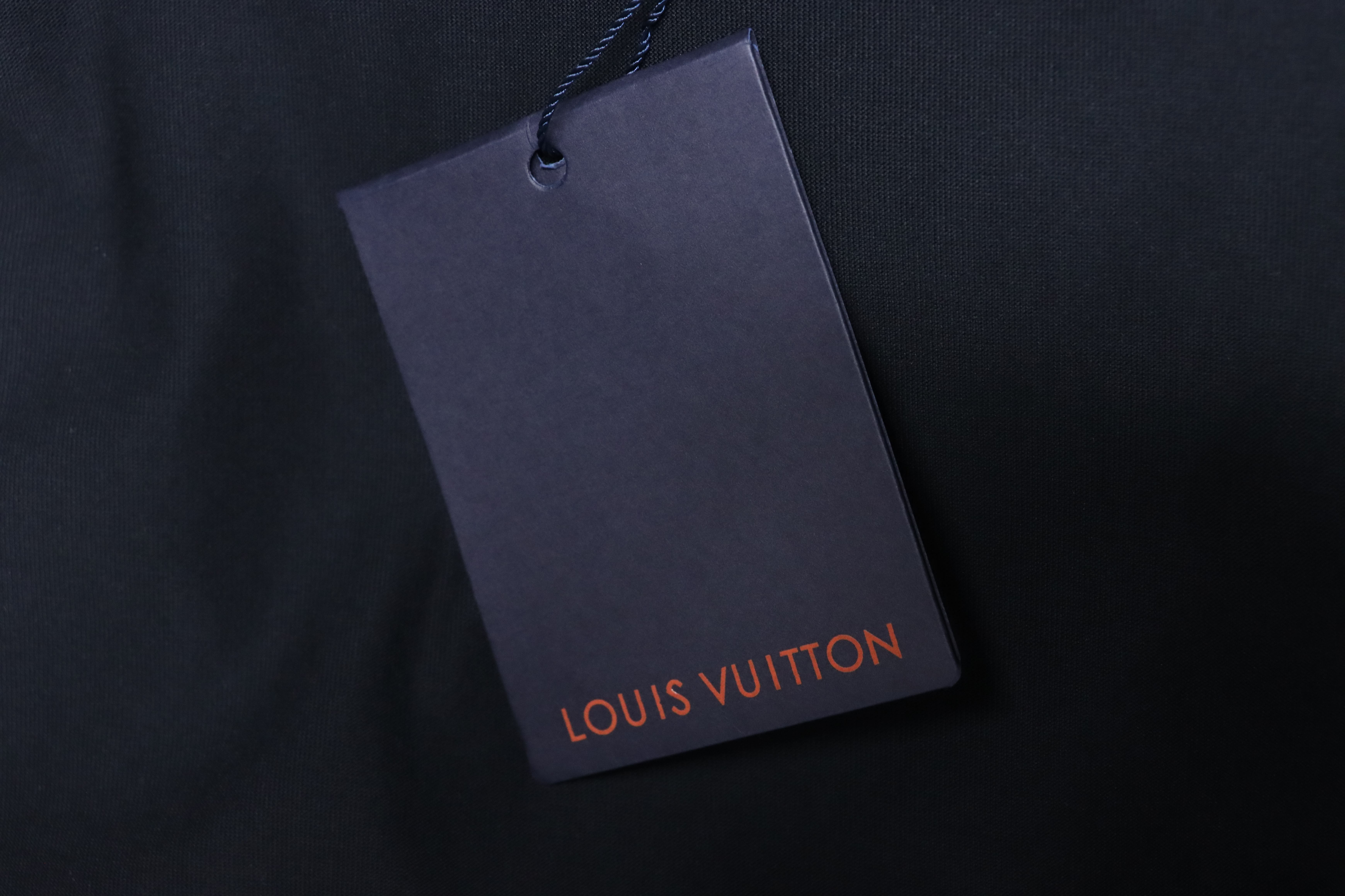LOUIS VUITTON Letter Embroidery Black White Short Sleeve T-Shirt