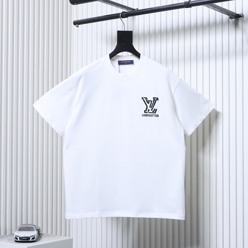 LOUIS VUITTON Letter Embroidery Logo Short Sleeve T-Shirt Style 1