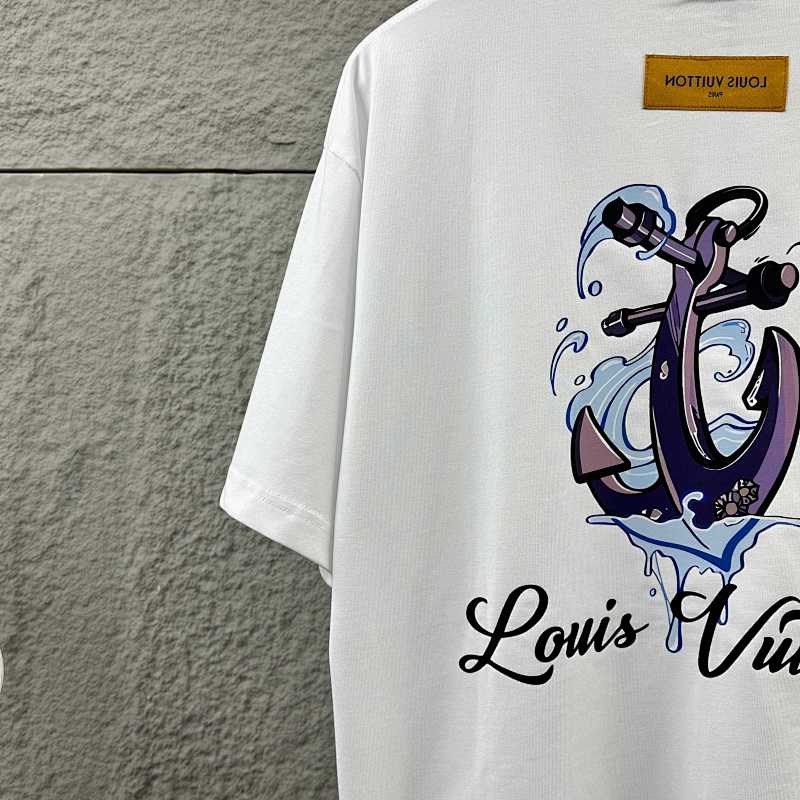 LOUIS VUITTON Letter Embroidery Print Short Sleeve T-Shirt