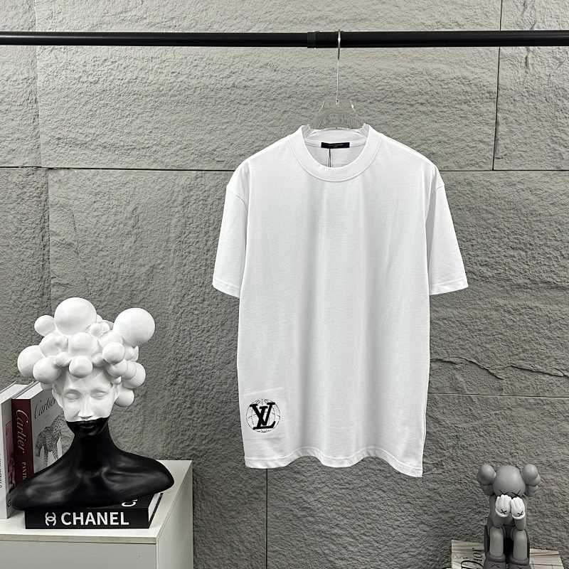 LOUIS VUITTON Letter Embroidery Print Short Sleeve T-Shirt