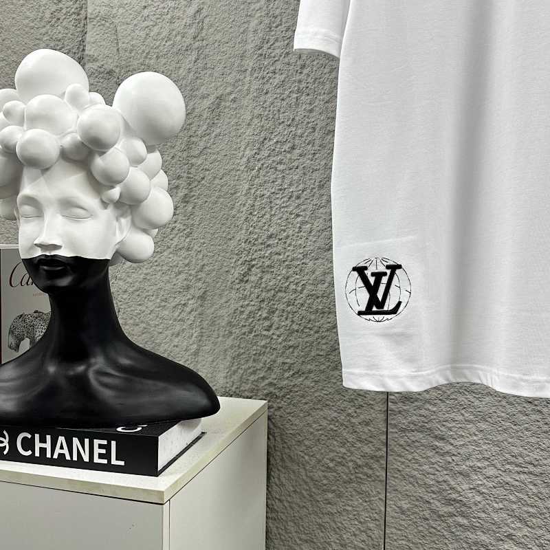 LOUIS VUITTON Letter Embroidery Print Short Sleeve T-Shirt