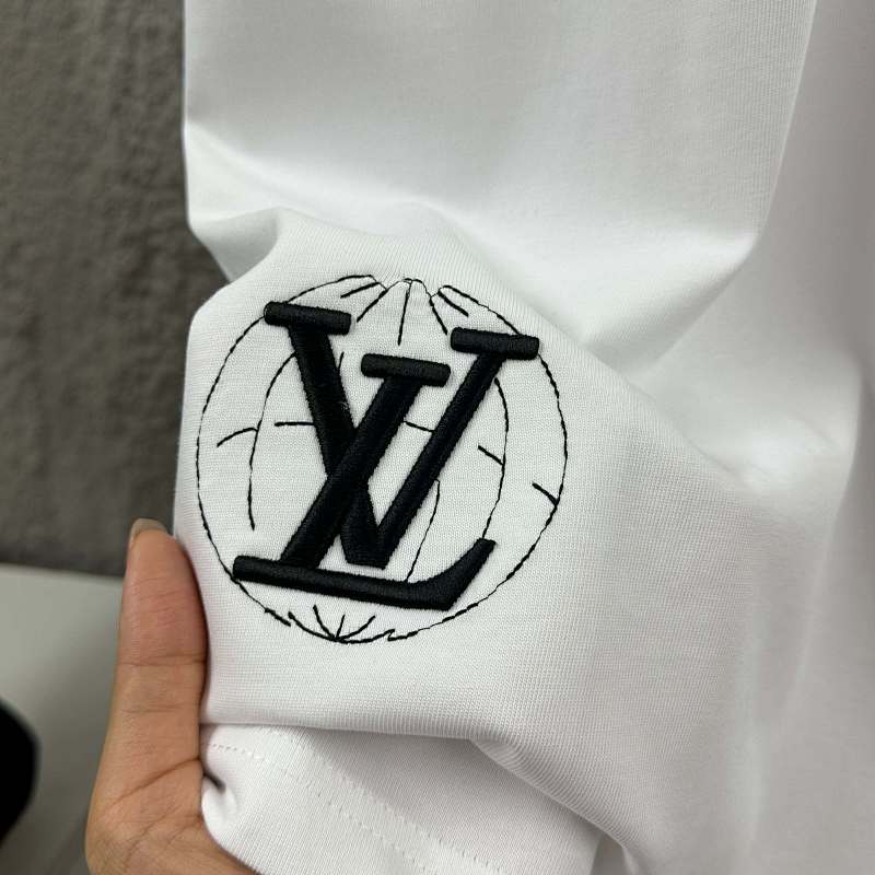 LOUIS VUITTON Letter Embroidery Print Short Sleeve T-Shirt