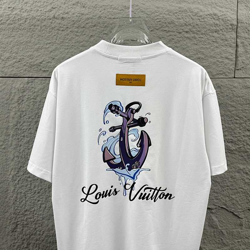 LOUIS VUITTON Letter Embroidery Print Short Sleeve T-Shirt