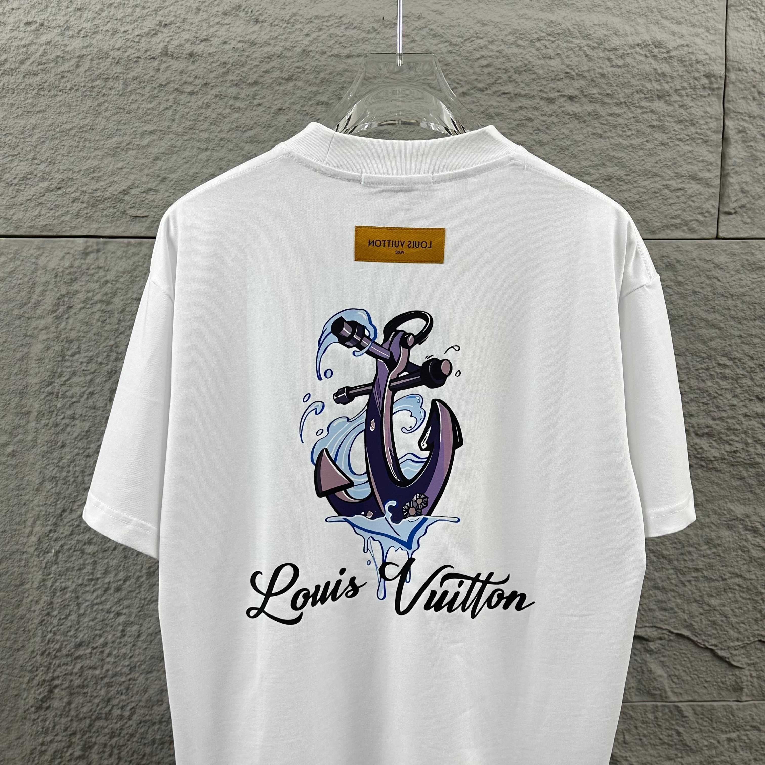 LOUIS VUITTON Letter Embroidery Print Short Sleeve T-Shirt