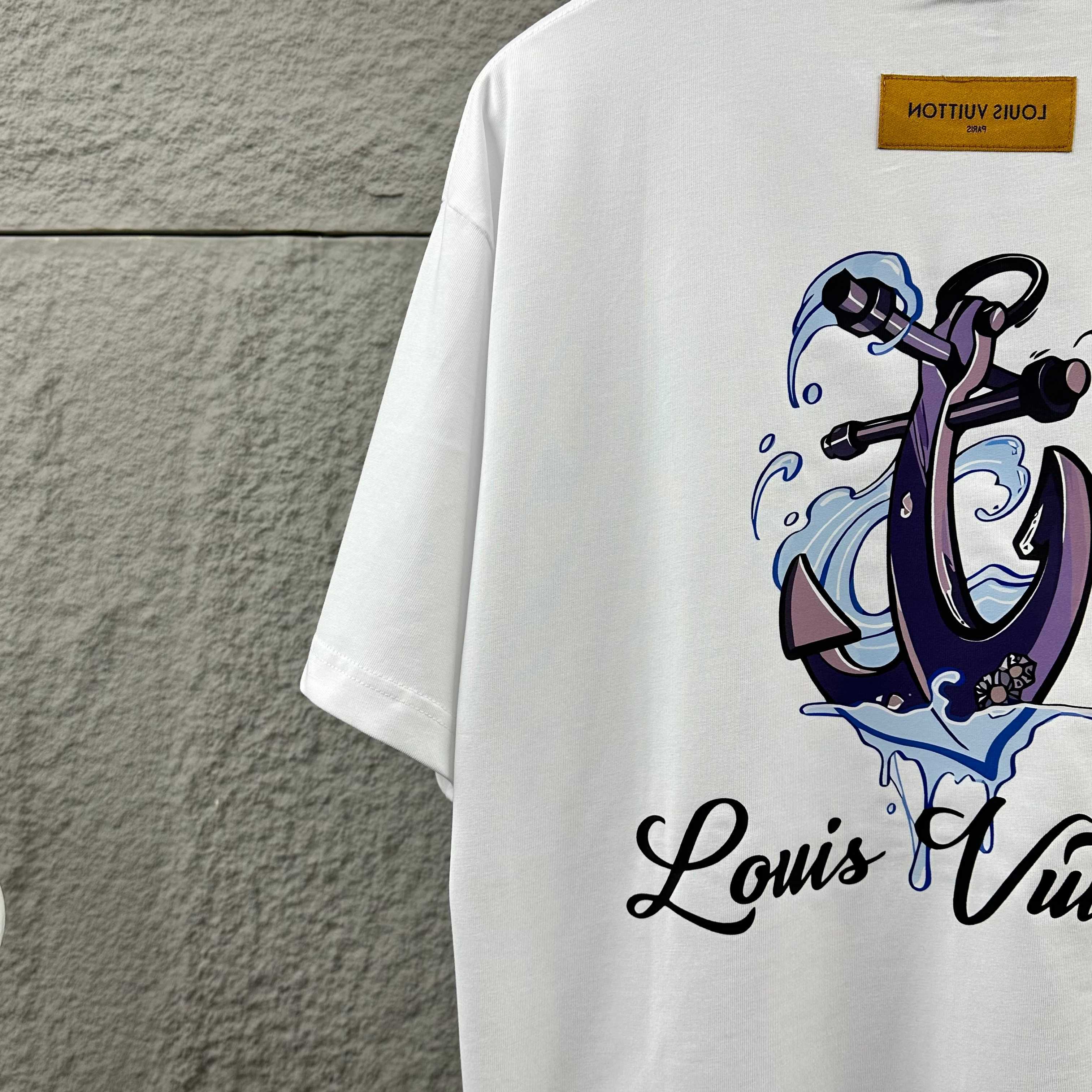 LOUIS VUITTON Letter Embroidery Print Short Sleeve T-Shirt